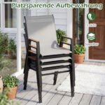 Dviejų sodo kėdžių komplektas su aukštu atlošu ir Teslin audiniu (Pilka) – Paveikslėlis 5