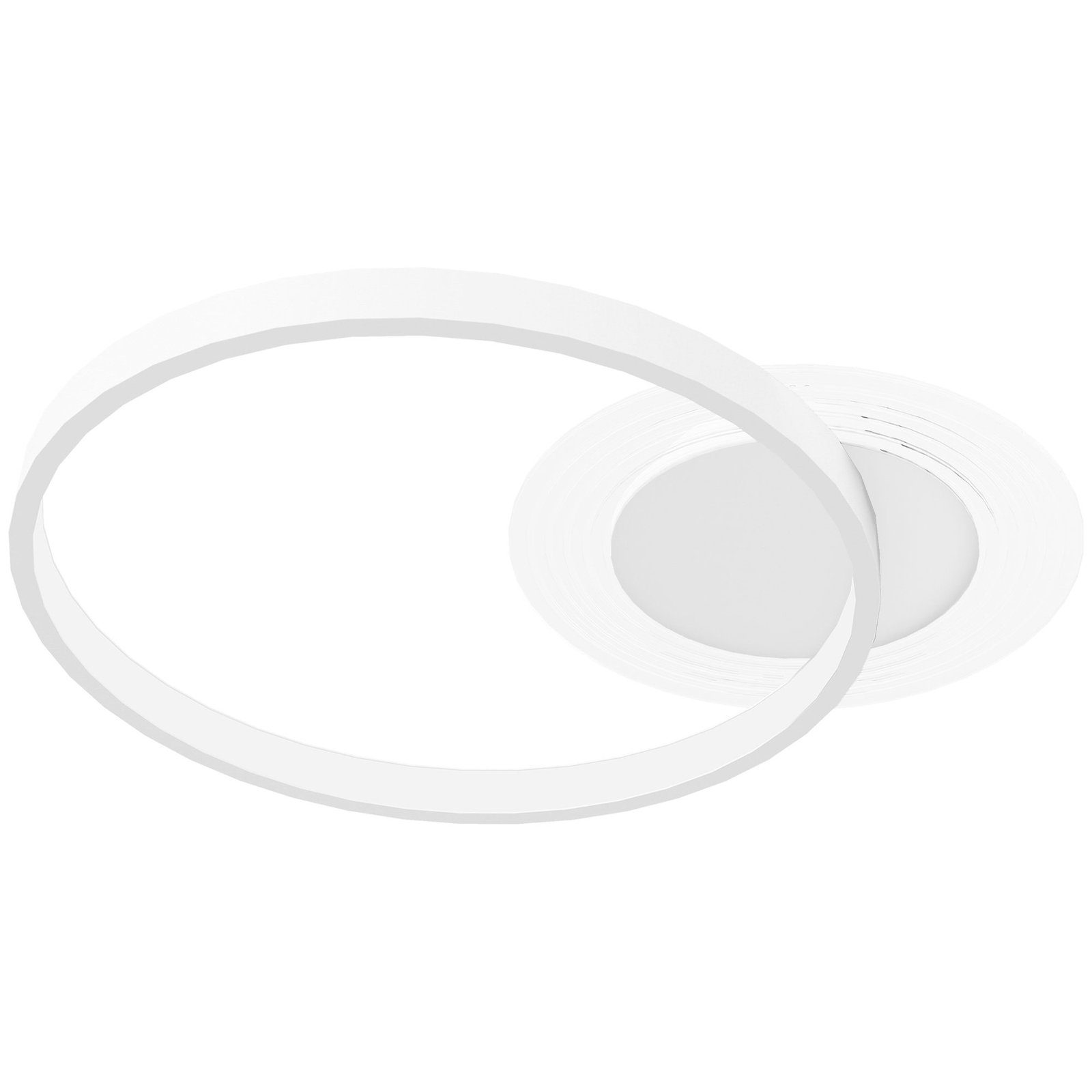 Dviejų žiedų dizaino LED lubinis šviestuvas ir reguliuojama trijų spalvų temperatūra