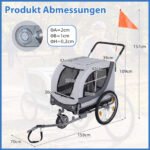 Dviračio vežimėlis-priekaba šunims iki 80 kg (Balta) – Paveikslėlis 2