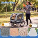 Dviračio vežimėlis-priekaba šunims iki 80 kg (Balta) – Paveikslėlis 5