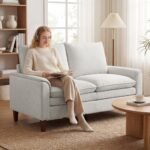 Dvivietė šenilinė sofa su dviguba amortizacija ir kišeninėmis spyruoklėmis – Paveikslėlis 2