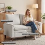 Dvivietė šenilinė sofa su dviguba amortizacija ir kišeninėmis spyruoklėmis – Paveikslėlis 6