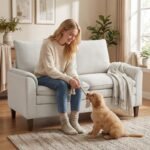 Dvivietė šenilinė sofa su dviguba amortizacija ir kišeninėmis spyruoklėmis – Paveikslėlis 8