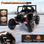 Dvivietis 24V elektromobilis vaikams su nuotolinio valdymo pultu (Juoda) – Paveikslėlis 2
