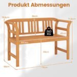 Dvivietis akacijos medienos sodo lauko suoliukas (Natūrali) – Paveikslėlis 2