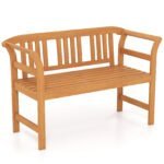 Dvivietis akacijos medienos lauko suoliukas (Natūrali)