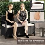 Dvivietis sodo suoliukas iš PE ratano su 160 l talpos daiktadėže (Juoda) – Paveikslėlis 4