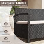 Dvivietis sodo suoliukas iš PE ratano su 160 l talpos daiktadėže (Juoda) – Paveikslėlis 5