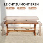 Dvivietsis karbonizuotas medinis lauko suoliukas su X formos pagrindu – Paveikslėlis 6