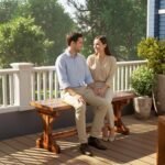 Dvivietsis karbonizuotas medinis lauko suoliukas su X formos pagrindu – Paveikslėlis 9