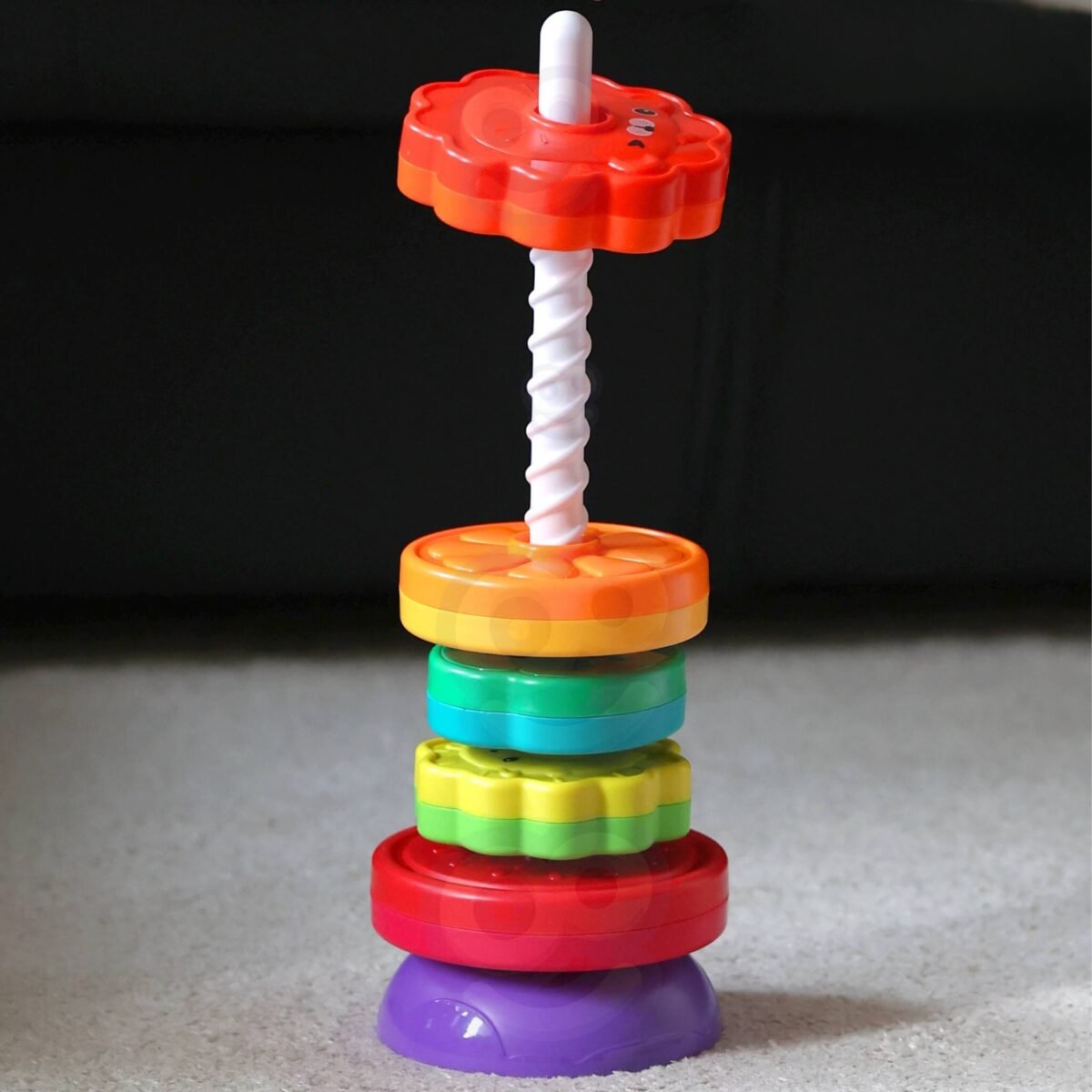 Edukacinė sukama piramidė su spalvotais žiedais – Paveikslėlis 11