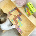 Edukacinis Montessori domino su gyvūnų ir transporto priemonių paveikslėliais