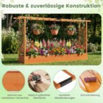 Eglės medienos pakeltas sodo lysvynas su atraminėmis grotelėmis ir pakabinamu stogu (Oranžinė) – Paveikslėlis 2