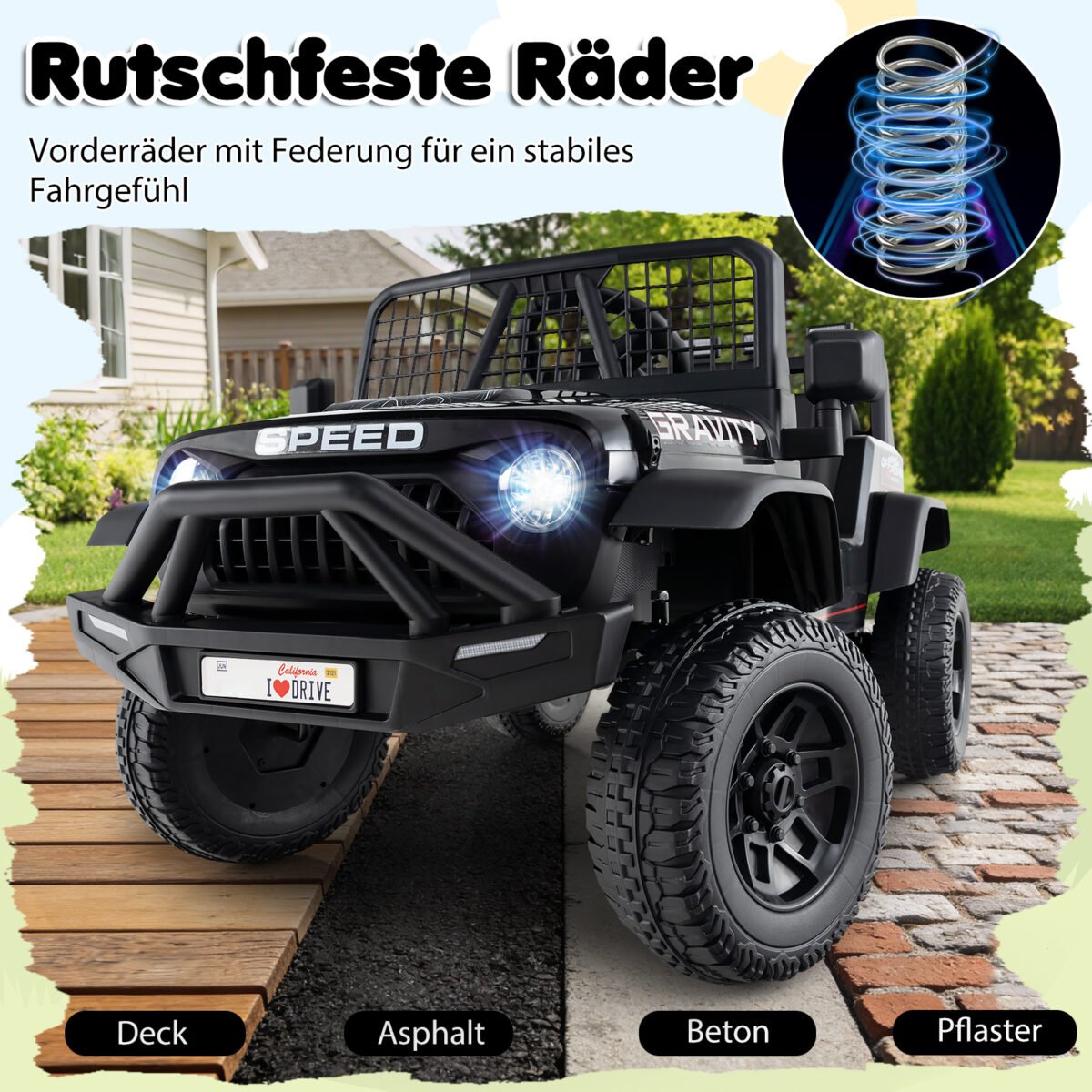 Elektrinis vaikiškas automobilis 24V su nuotolinio valdymo pultu (Juoda) – Paveikslėlis 4