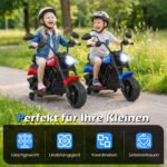 Elektrinis čoperinis motociklas vaikams su atraminiais ratukais (Tamsiai mėlyna)