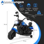 Elektrinis motociklas vaikams su atraminiais ratukais (Tamsiai mėlyna) – Paveikslėlis 5