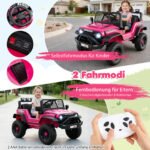 Elektrinis vaikiškas automobilis 24 V su nuotolinio valdymo pultu ir multimedija (Rožinė)