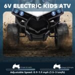 Elektrinis vaikiškas keturratis 6V su muzika ir LED žibintais – Paveikslėlis 4