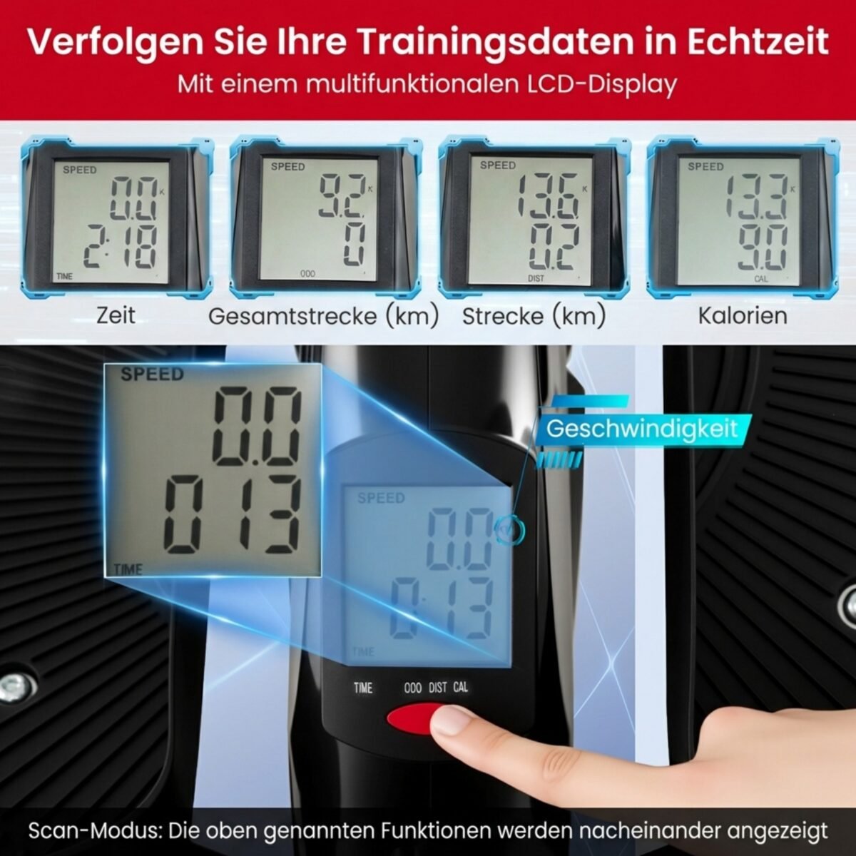 Elipsinis treniruoklis po stalu su reguliuojamu magnetiniu pasipriešinimu (Juoda) – Paveikslėlis 3