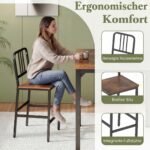 Erdvę taupantis aukšto stalo komplektas su 4 baro kėdėmis (Ruda) – Paveikslėlis 4