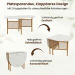 Erdvę taupantis sulankstomas valgomasis stalas su išskleidimo funkcija 6-8 asmenims (Auksinė) – Paveikslėlis 4