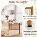 Erdvę taupantis sulankstomas valgomasis stalas su išskleidimo funkcija 6-8 asmenims (Auksinė) – Paveikslėlis 3