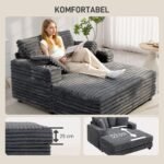 Erdvi dvivietė miegamoji sofa-šezlongas su puodelių laikikliais – Paveikslėlis 6