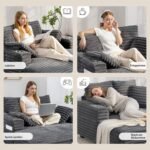 Erdvi dvivietė miegamoji sofa-šezlongas su puodelių laikikliais – Paveikslėlis 8