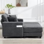 Erdvi dvivietė miegamoji sofa-šezlongas su puodelių laikikliais – Paveikslėlis 9