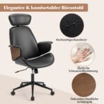 Ergonominė biuro kėdė su reguliuojamu atlošu ir galvos atrama (Juoda) – Paveikslėlis 5