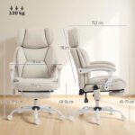 Ergonomiška biuro kėdė su masažu, šildymu ir kojų atrama – Paveikslėlis 3