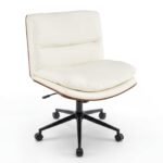 Ergonomiška biuro kėdė su plačia sėdyne ir reguliuojamais nustatymais (Balta)