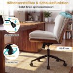 Ergonomiška biuro kėdė su plačia sėdyne ir reguliuojamais nustatymais (Balta) – Paveikslėlis 4