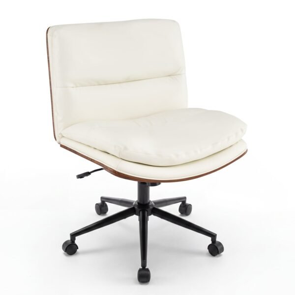 Ergonomiška biuro kėdė su plačia sėdyne ir reguliuojamais nustatymais (Balta)