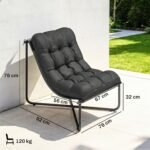 Ergonomiška lauko Lounge tipo kėdė su nuimama pagalvėle – Paveikslėlis 3