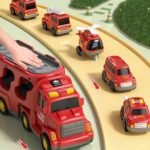 Gaisrinės autovežio rinkinys su 4 mašinėlėmis – Paveikslėlis 5
