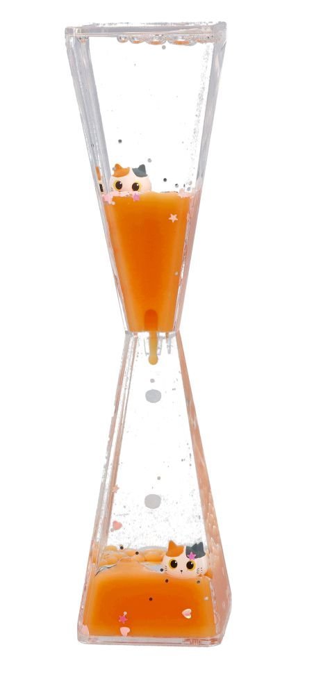 Gelinė 3D oranžinio kačiuko klepsidra