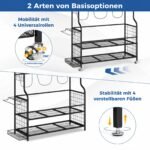 Golfo įrangos stovas-organizatorius su ratukais ir krepšiais (Juoda) – Paveikslėlis 3