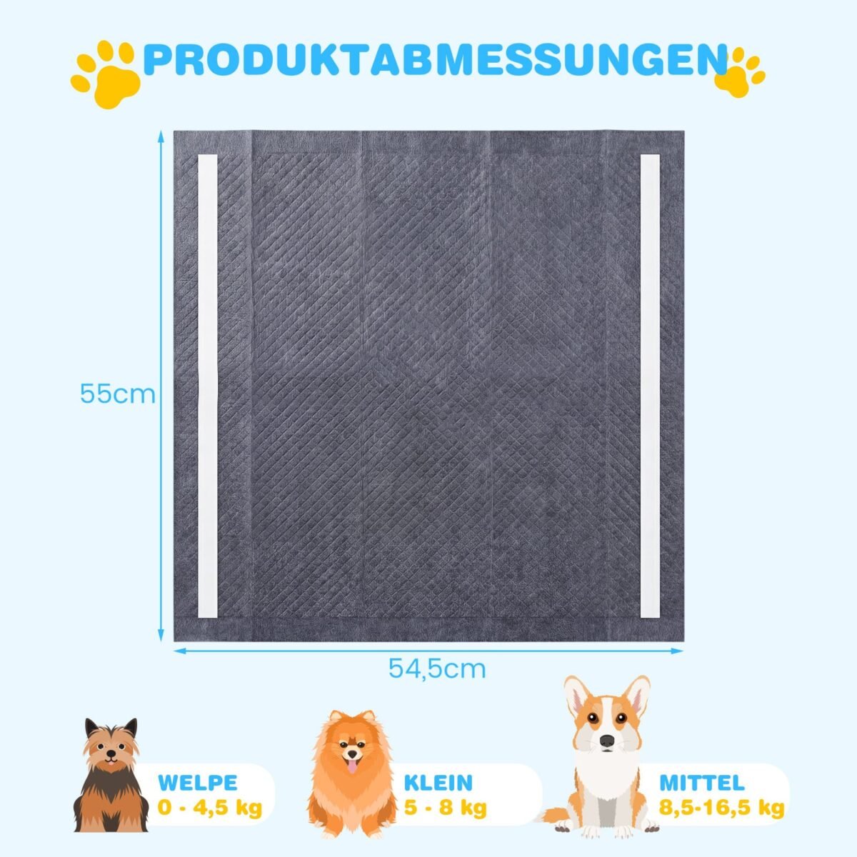 Greitai džiūstantys 6 sluoksnių šunų vystyklai su aktyvuota anglimi (Juoda) – Paveikslėlis 2