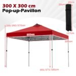 Greitai pastatoma sodo pavėsinė su Pop-Up mechanizmu 3 x 3 m (Raudona) – Paveikslėlis 2
