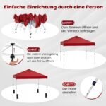 Greitai pastatoma sodo pavėsinė su Pop-Up mechanizmu 3 x 3 m (Raudona) – Paveikslėlis 5