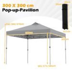 Greitai surenkama išskleidžiama palapinė-paviljonas 3x3 m (Pilka) – Paveikslėlis 2