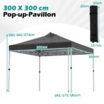 Greitai surenkamas sodo paviljonas 3 x 3 m (Juoda) – Paveikslėlis 2