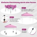 Greitai surenkamas sodo paviljonas 3 x 3 m (Rožinė) – Paveikslėlis 5