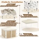 Greito surinkimo dvigubo stogo pavėsinė su tinkleliu nuo vabzdžių (Smėlio spalva) – Paveikslėlis 5