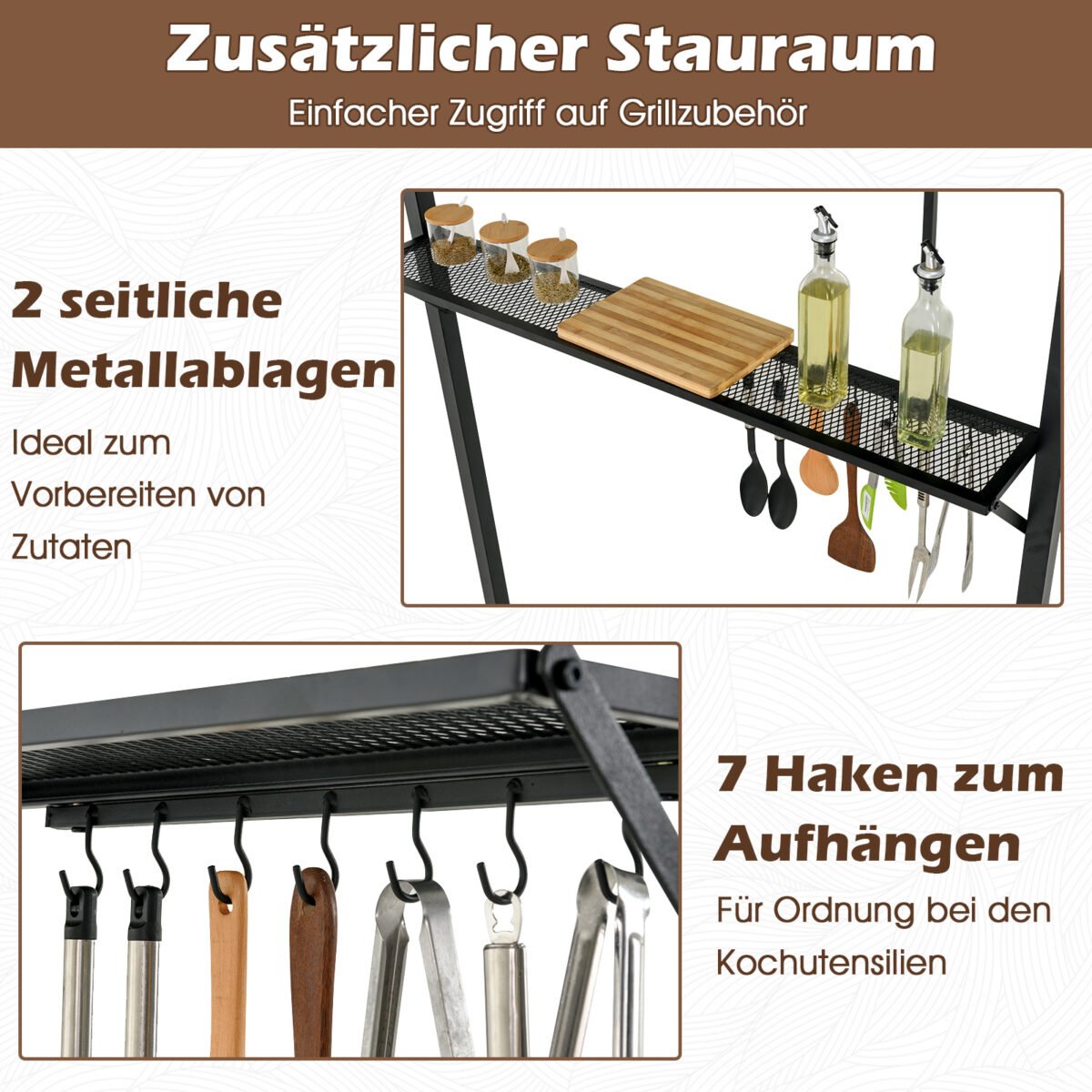 Grilinimo paviljonas su dviejų pakopų stogu ir šoninėmis lentynėlėmis (Ruda) – Paveikslėlis 4