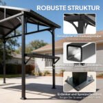 Grilio pavėsinė su šlaitiniu stogu ir šoninėmis lentynomis – Paveikslėlis 6