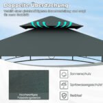 Grillavimo paviljonas su dviejų lygių stogu ir šoninėmis lentynomis (Pilka) – Paveikslėlis 3