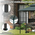 Grillavimo paviljonas su dviejų lygių stogu ir šoninėmis lentynomis (Pilka) – Paveikslėlis 5