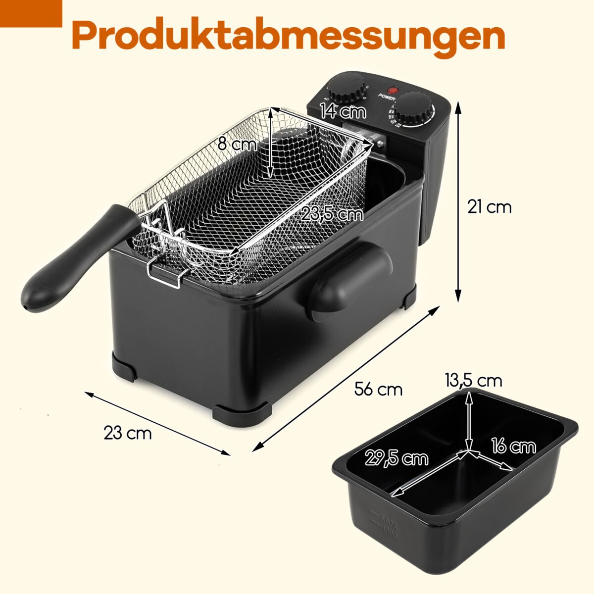 Gruzdintuvė su 2000 W galia ir 3 l talpa (Juoda) – Paveikslėlis 5